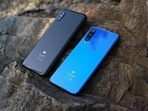 Xiaomi mobile phones on rocks.