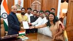 A delegation of the ruling alliance met Jharkhand governor Ramesh Bais on Thursday. (PTI) A delegation of the ruling alliance met Jharkhand governor Ramesh Bais on Thursday. (PTI)