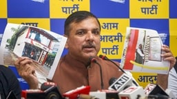 New Delhi: Aam Aadmi Party (AAP) leader Sanjay Singh addresses a press conference on Friday.
