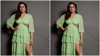 Huma, for footwear, opted for neon green stilettos from the shelves of Monrow Shoes. (Instagram/@iamhumaq)