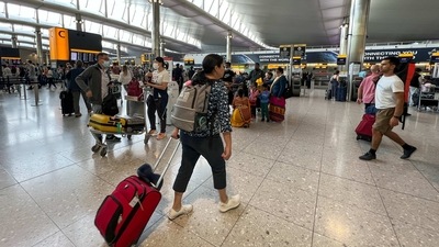 FILE - Travelers at Heathrow Airport in London. (AP)