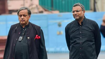 Congress MPs Shashi Tharoor and Karti Chidambaram are among the group of Congress leaders who have asked the party leadership to place the electoral roll for the party president’s election in public domain. (PTI File Photo) Congress MPs Shashi Tharoor and Karti Chidambaram are among the group of Congress leaders who have asked the party leadership to place the electoral roll for the party president’s election in public domain. (PTI File Photo)