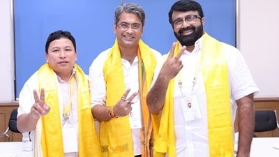Left to Right - Newly elected AIFF Treasurer Kipa Ajay, President Kalyan Chaubey and Vice President Mr NA Haris (AIFF) Left to Right - Newly elected AIFF Treasurer Kipa Ajay, President Kalyan Chaubey and Vice President Mr NA Haris (AIFF)