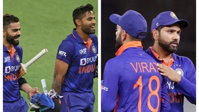 Virat Kohli, Suryakumar Yadav and Rohit Sharma Virat Kohli, Suryakumar Yadav and Rohit Sharma