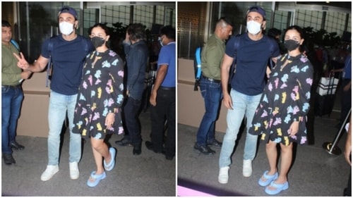 Alia Bhatt and Ranbir Kapoor posed together for the cameras. (HT Photos/Varinder Chawla) Alia Bhatt and Ranbir Kapoor posed together for the cameras. (HT Photos/Varinder Chawla)