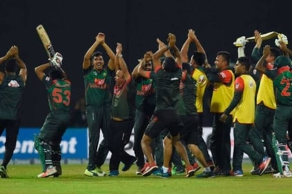 File image of Bangladeshi players celebrating by doing the ‘nagin dance’ File image of Bangladeshi players celebrating by doing the ‘nagin dance’