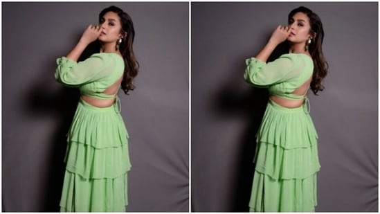 हुमा ने फैशन डिजाइनर हाउस मैवी के लिए संगीत बजाया और तस्वीरों के लिए एक रेशम की गर्मियों की पोशाक चुनी। (Instagram/@iamhumaq)