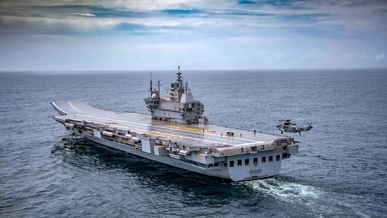 INS Vikrant, India's first indigenously-built aircraft carrier, to be commissioned on September 2. (PTI Photo)