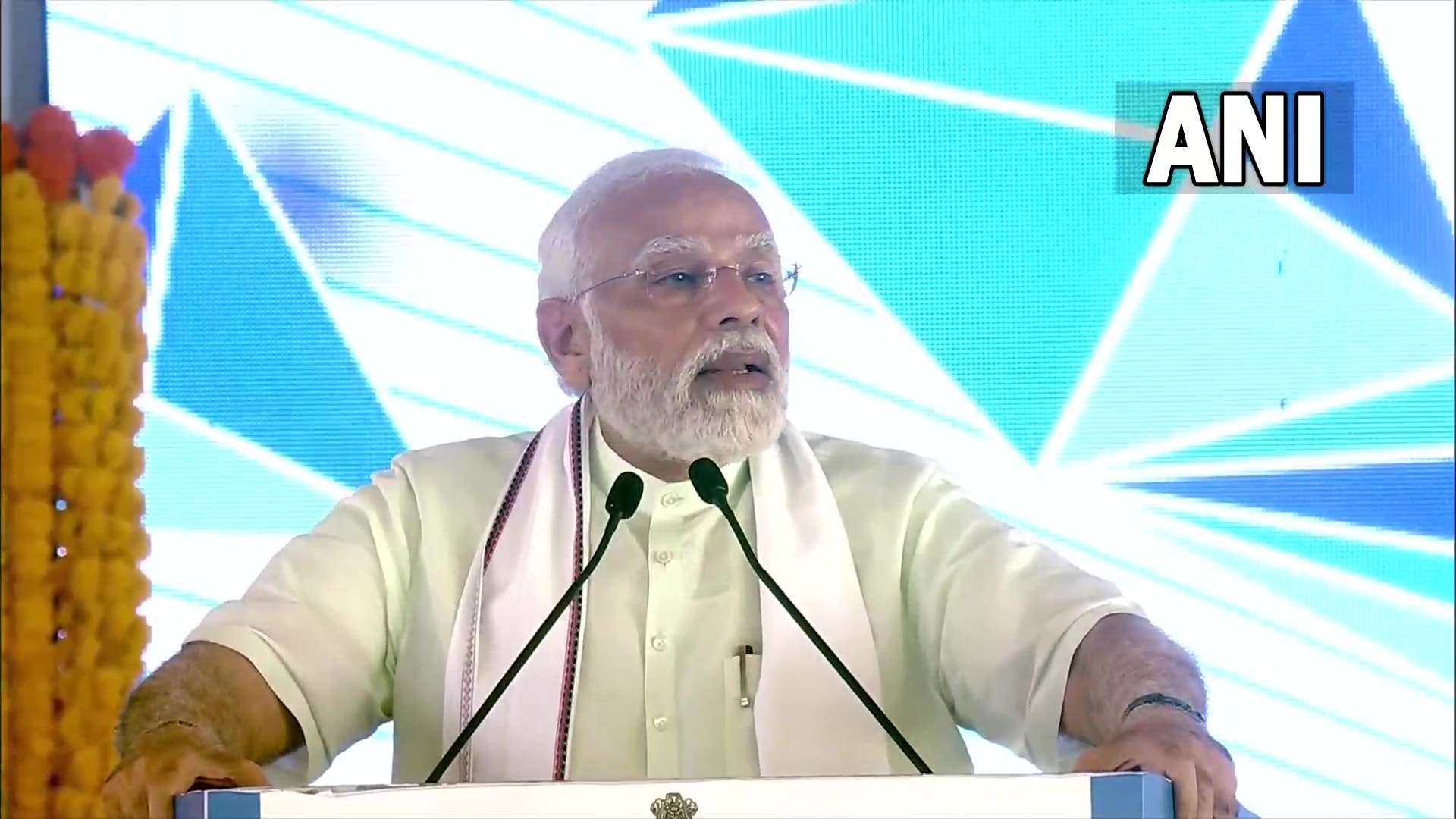 Prime Minister Narendra Modi speaks at an event in Mangaluru. (ANI)