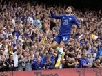 Chelsea's Ben Chilwell celebrates after scoring his side's opening goal during the English Premier League soccer match(AP) Chelsea's Ben Chilwell celebrates after scoring his side's opening goal during the English Premier League soccer match(AP)