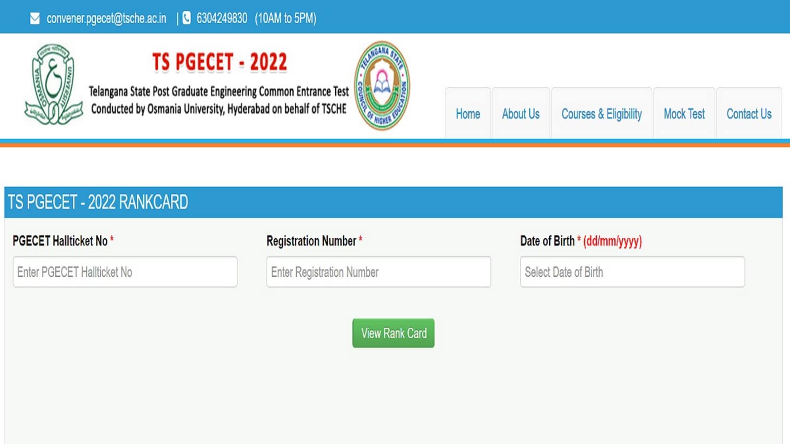 TS PGECET 2022 Result declared, check rank card here