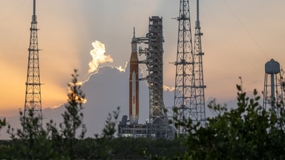 The leak occurred as liquid hydrogen was being pumped into the rocket. No new date for another try was immediately announced. (NASA)