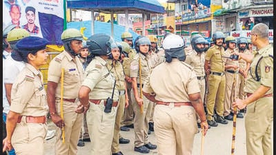 Shivamogga police on August 16 had arrested four men in connection with the stabbing following the row over the installation of VD Savarkar’s flex. (PTI)