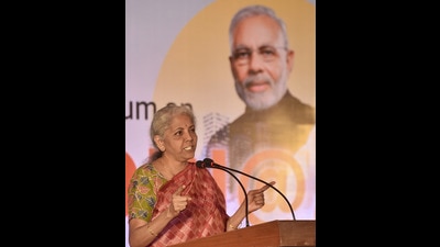 Sitharaman said India is the world’s fastest growing economy on a “sound wicket” compared to other major economies as it overtook the United Kingdom to become the fifth largest economy of the world. (PTI) Sitharaman said India is the world’s fastest growing economy on a “sound wicket” compared to other major economies as it overtook the United Kingdom to become the fifth largest economy of the world. (PTI)