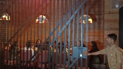 The pictures - circulated online - show people dining inside jail cells. (ANI)