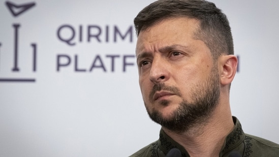 Ukrainian President Volodymyr Zelenskyy's post under one-word trend has received several replies from people on Twitter. (AP)