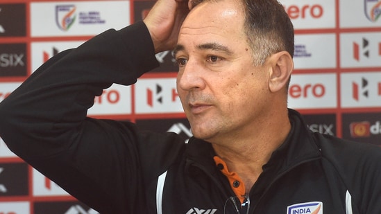 Indian national soccer team coach Igor Stimac interacts with media(PTI)
