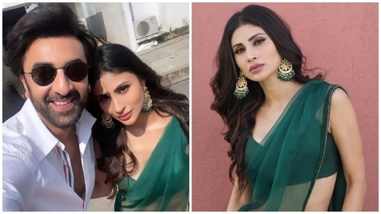 Actor Mouni Roy and the star cast of Brahmāstra: Part One - Shiva, including Alia Bhatt and Ranbir Kapoor, are busy promoting their upcoming film with full enthusiasm. The stars recently jetted off to Hyderabad and attended an event for the movie in the Ramoji Film City. Filmmaker SS Rajamouli also joined the trio for the occasion.(Instagram)