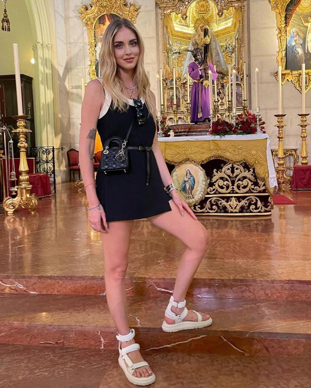 Chiara Ferragni opts for a black skort romper as part of her vacation style (Photo: Instagram) Chiara Ferragni opts for a black skort romper as part of her vacation style (Photo: Instagram)