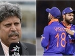 Kapil Dev; Rohit Sharma (front) with Virat Kohli(File/ANI) Kapil Dev; Rohit Sharma (front) with Virat Kohli(File/ANI)