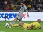 Lionel Messi in action for PSG vs Nantes.