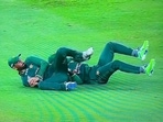 &nbsp;In the process taking Rohit Sharma's catch, Pakistan cricketer Khushdil Shah almost collided with another pakistani fielder.