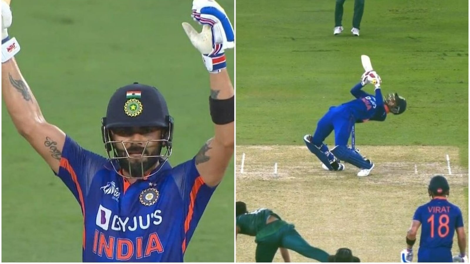 Watch Virat Kohli left awestruck by Hoodas falling ramp shot vs Pakistan Cricket