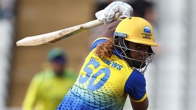Hayley Matthews reacts after playing a shot during the women's Twenty20 Cricket match between Australia and Barbados on day three of the Commonwealth Games at Edgbaston. (AFP) Hayley Matthews reacts after playing a shot during the women's Twenty20 Cricket match between Australia and Barbados on day three of the Commonwealth Games at Edgbaston. (AFP)