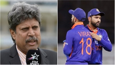 Kapil Dev; Rohit Sharma (front) with Virat Kohli (File/ANI) Kapil Dev; Rohit Sharma (front) with Virat Kohli (File/ANI)