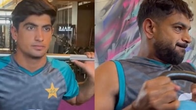 Naseem Shah and Shadab Khan during a Pakistan training session. (Twitter)