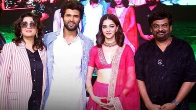 Liger producer Charmme Kaur with lead actors Vijay Deverakonda and Ananya Panday, and director Puri Jagannadh. Liger producer Charmme Kaur with lead actors Vijay Deverakonda and Ananya Panday, and director Puri Jagannadh.