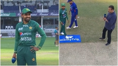 Babar Azam and Ravi Shastri at the toss (Twitter)