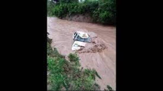 On July 8, a cab driver and a woman passenger were also swept away following flash floods. (HT PHOTO )