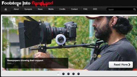 A screenshot of the website for Manbir Amar’s film Footsteps Into Gangland (Supplied pic)