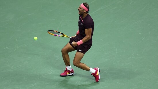 Rafael Nadal of Spain celebrates defeating Richard Gasquet of France during their Men's Singles Third Round match