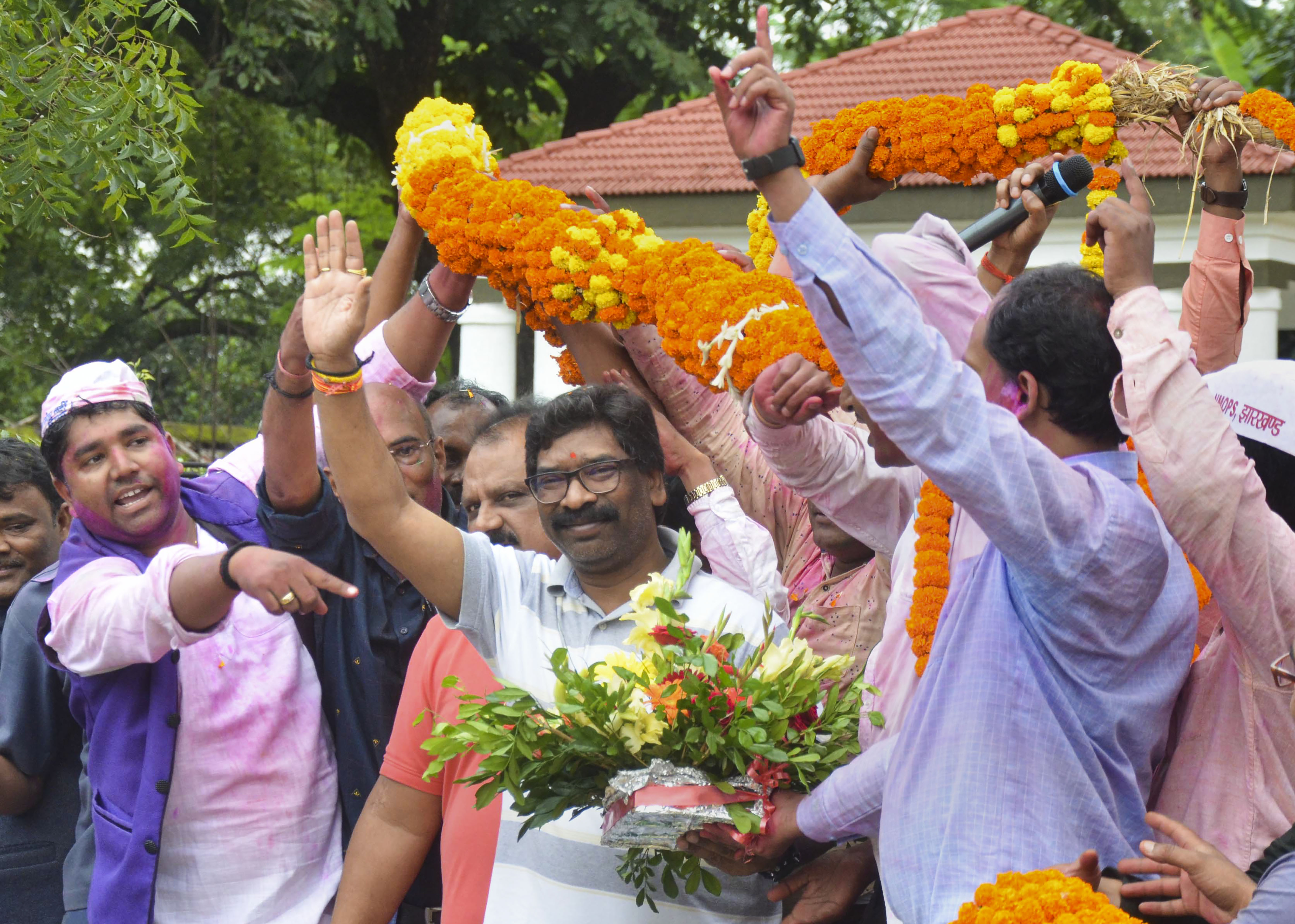 Jharkhand CM Hemant Soren at an event on Saturday. (PTI) Jharkhand CM Hemant Soren at an event on Saturday. (PTI)