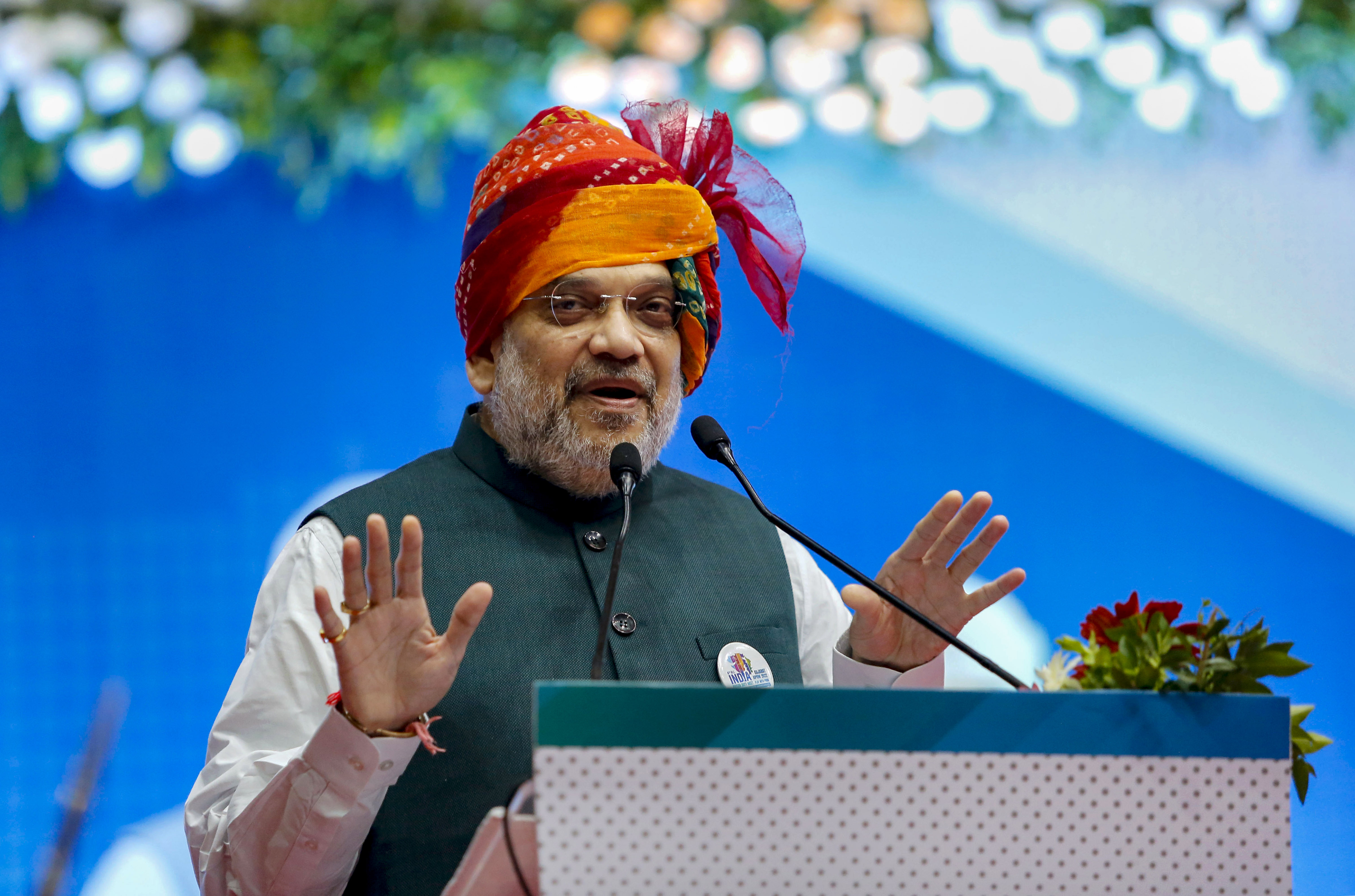 Union home minister Amit Shah speaks at an event in Ahmedabad on Sunday. (PTI) Union home minister Amit Shah speaks at an event in Ahmedabad on Sunday. (PTI)