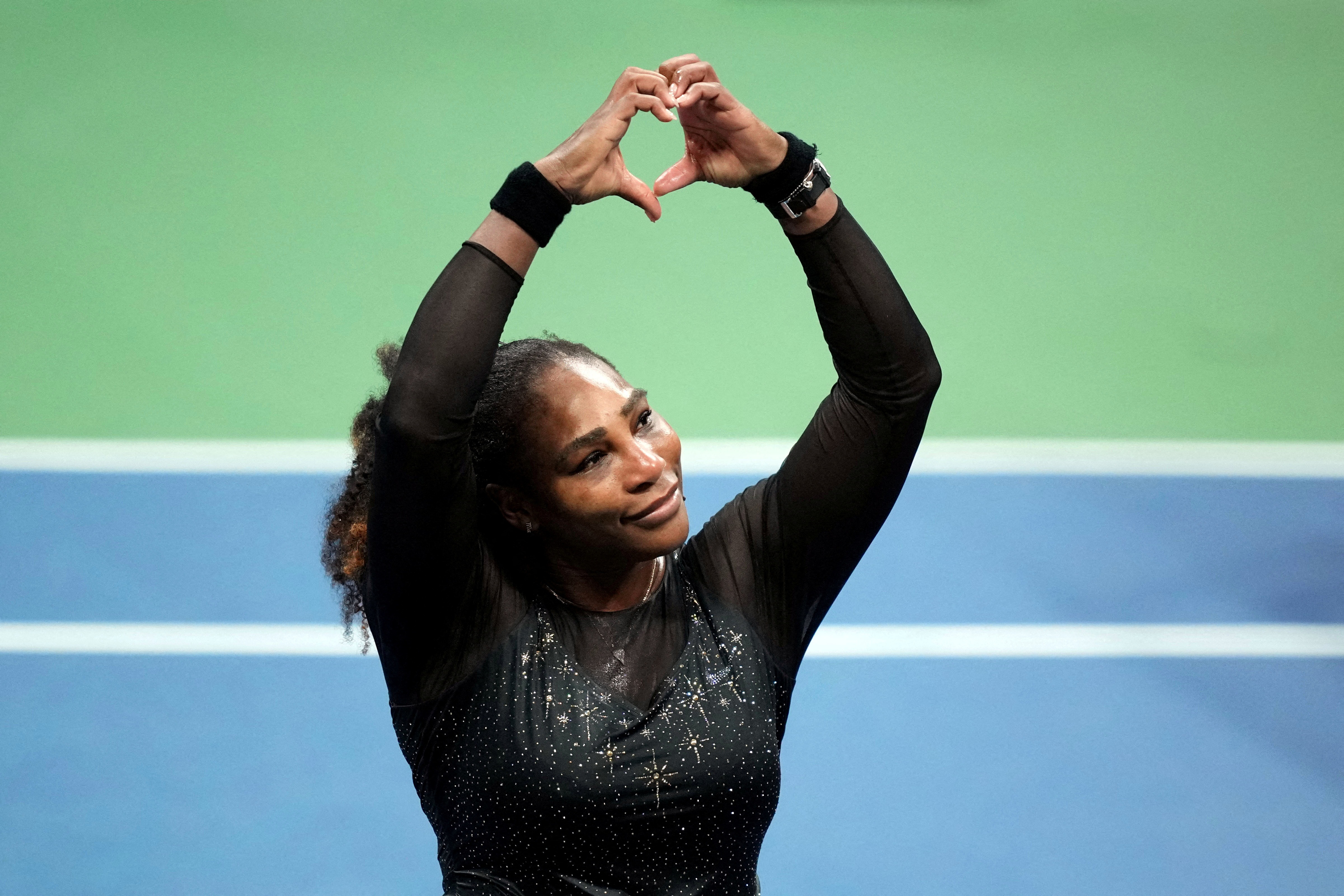 Serena Williams of the United States gestures to the crowd after a match against Ajla Tomljanovic (USA TODAY Sports)