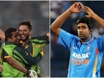 Shahid Afridi (L) and Ravichandran Ashwin(Getty Images | BCCI) Shahid Afridi (L) and Ravichandran Ashwin(Getty Images | BCCI)