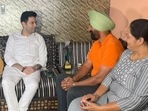 Aam Aadmi Party (AAP) MP Raghav Chadha with parents of Indian pacer Arshdeep Singh. Aam Aadmi Party (AAP) MP Raghav Chadha with parents of Indian pacer Arshdeep Singh.