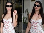 Nora Fatehi in a thigh-slit midi dress will convince you to add floral outfits to your cart right now&nbsp;
