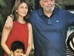 Rishi Kapoor with daughter Riddhima Kapoor and granddaughter Samara Sahni.