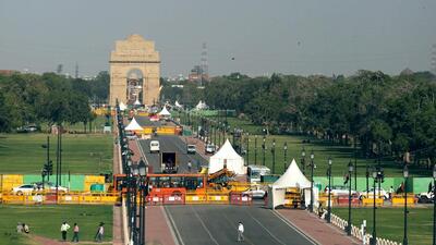A glimpse of the redeveloped Central Vista Avenue at Rajpath near India Gate ahead of its inauguration on September 8 by Prime Minister Narendra Modi. (ANI) A glimpse of the redeveloped Central Vista Avenue at Rajpath near India Gate ahead of its inauguration on September 8 by Prime Minister Narendra Modi. (ANI)
