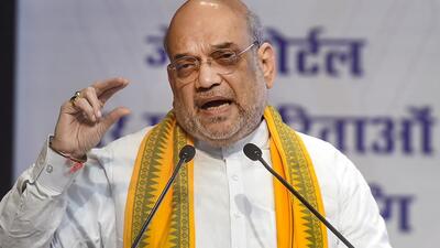 Union home minister and senior BJP leader Amit Shah said the real Shiv Sena was with the BJP and it was time to show Uddhav Thackeray his place (PTI File Photo) Union home minister and senior BJP leader Amit Shah said the real Shiv Sena was with the BJP and it was time to show Uddhav Thackeray his place (PTI File Photo)