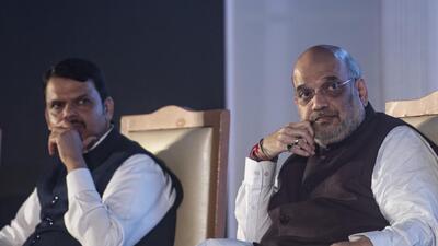 Union home minister and senior Bharatiya Janata Party (BJP) leader Amit Shah with Maharashtra deputy CM Devendra Fadnavis. (HT PHOTO) Union home minister and senior Bharatiya Janata Party (BJP) leader Amit Shah with Maharashtra deputy CM Devendra Fadnavis. (HT PHOTO)