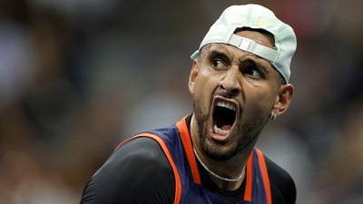 Nick Kyrgios celebrates during his match against Daniil Medvedev at the US Open 2022 (AP) Nick Kyrgios celebrates during his match against Daniil Medvedev at the US Open 2022 (AP)
