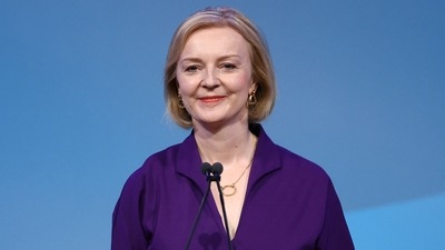 Liz Truss speaks after being announced as Britain's next Prime Minister at The Queen Elizabeth II Centre in London. (REUTERS)