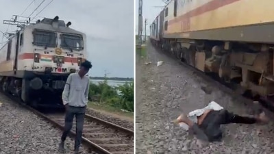 The boy was hit by a train while trying to make a reel for Instagram. (Screengrab from viral video/Twitter)
