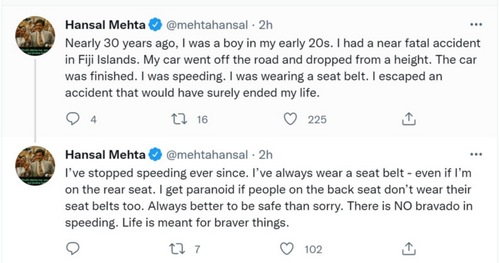 Hansal Mehta's tweet.