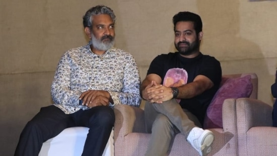 SS Rajamouli and Jr NTR joined the film's cast and producer Karan Johar for the pre-release press meet in Hyderabad on Saturday.